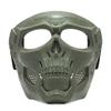 Black Mask+Gray Lens Skull Tactical Mask Full Face Protective Helmet W/ Goggles