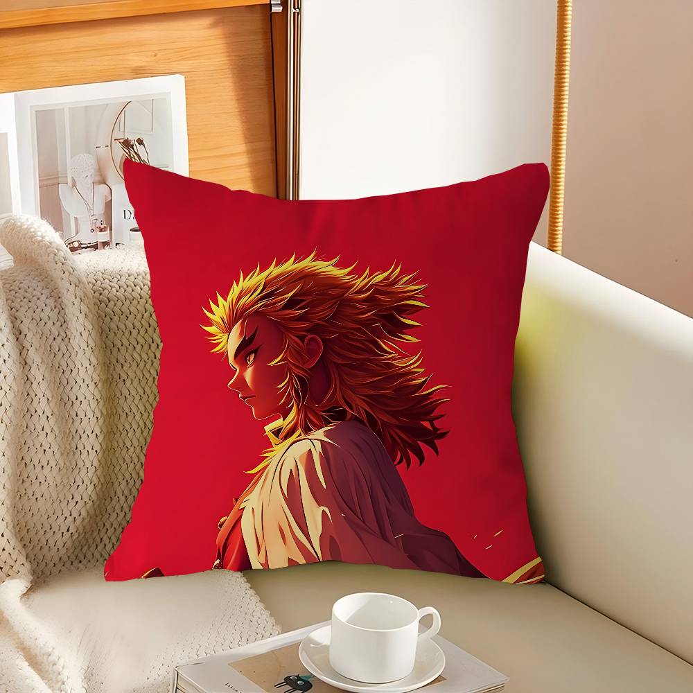 Characters Kyoujurous Rengoku Pillowcase Toon Gift Cushion Cover Bedroom Home Sofa Chair Seat Decor Pillow Case
