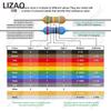 LIZAO 30 Values 1/4W Metal Film Resistors Kit 1% Tolerance 300/600Pcs 100R 1K 4K7 10K 47K 100K for Electronic Repair & DIY