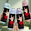 1PC Peace Love Rock Hand Gesture Print 750ml Color Plastic Sports Water Bottle Leakproof Flip Straw Lid Suitable for Sports Office Home Use
