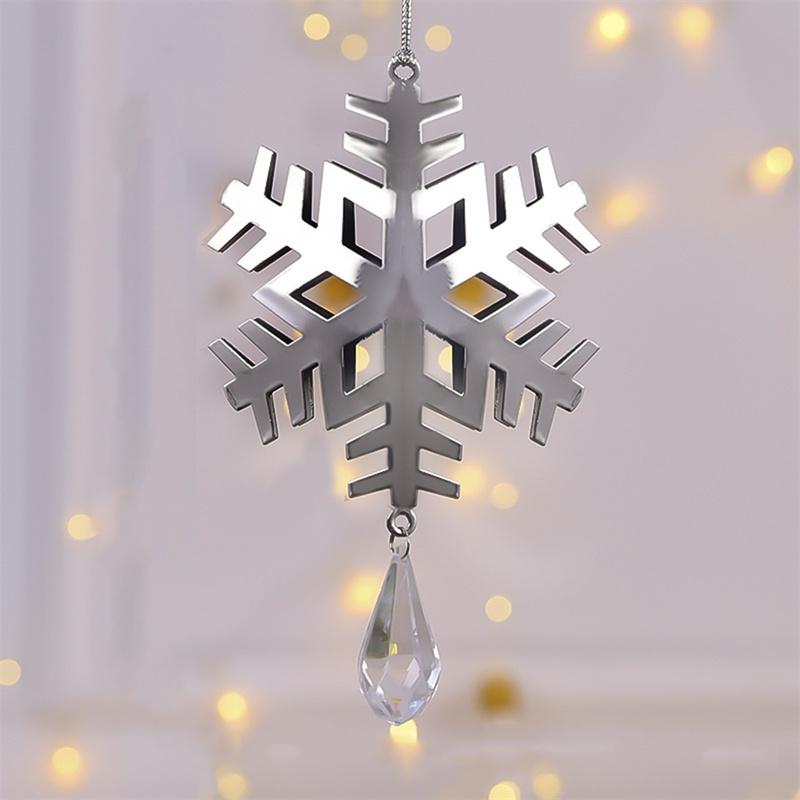 Snowflake Icicle Drop Ornaments Crystal Christmas Tree Transparent Decoration Pendant Christmas Home Decoration Navidad 2025
