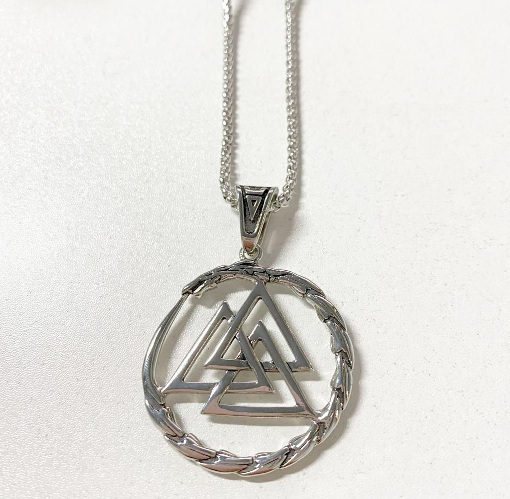 Necklace Viking Dragon Triangle Rune Ring Men's Domineering Pendant