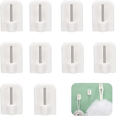 10Pcs Curtain Rod Holder Hooks Rod Bracket Holders Self-Adhesive Curtain Rod Fixed Bracket Hanging Rack Hook