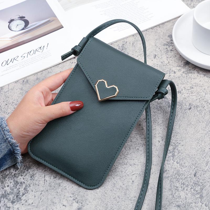 Women's Trendy PU Leather Phone Wallet & Retro Crossbody Coin Purse