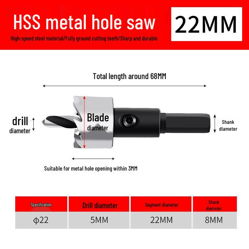 Hochgeschwindigkeits-Lochsäge aus Edelstahl für das Bohren von Metall und Aluminium