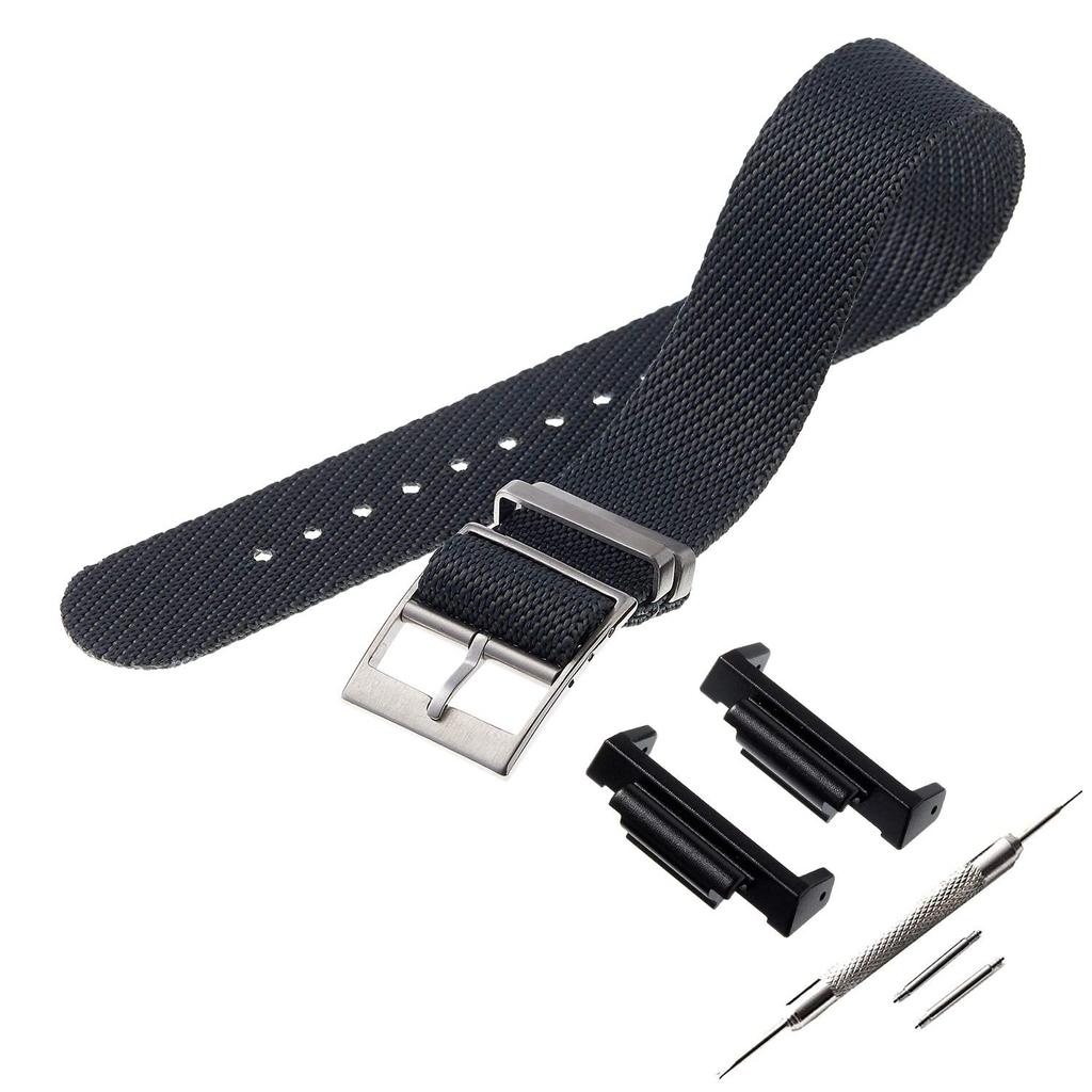 Compatible Belt Multi Adapter Twill Nylon Strap 22mm Width Replacement Band Ash Adapter G-SHOCK G-Shock Gray/Black