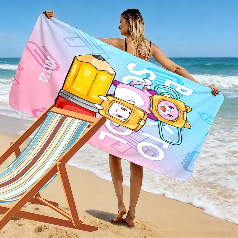 Lankybox Print Beach Towel, Large Soft Quick Dry Towel for Beach Camping Swimming