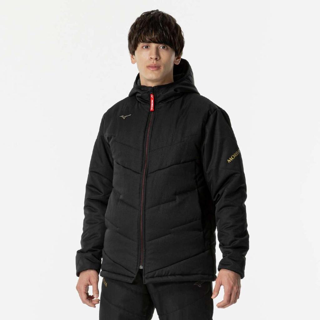 Mizuno Morelia Padded Warmer P2MEB501 Jacket, Water-Repellent, Black,