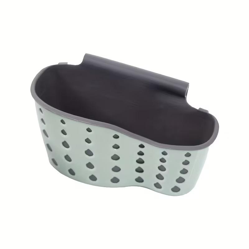 

No-Drill Sponge & Brush Holder with Drainage, Adjustable Over-Sink Rack for Faucet, Quick Install зелёный