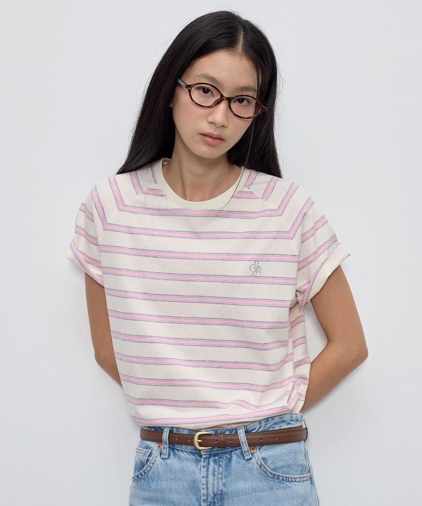 CITYBREEZE Striped Raglan Short Sleeve T-Shirt_3 Colors