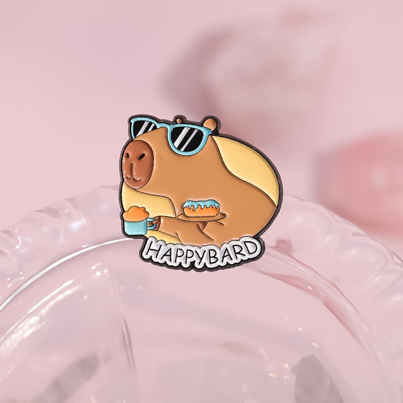 Adorable Cartoon Capybara Brooch With Unique Design And Colorful Finish For Fashionable Accessories