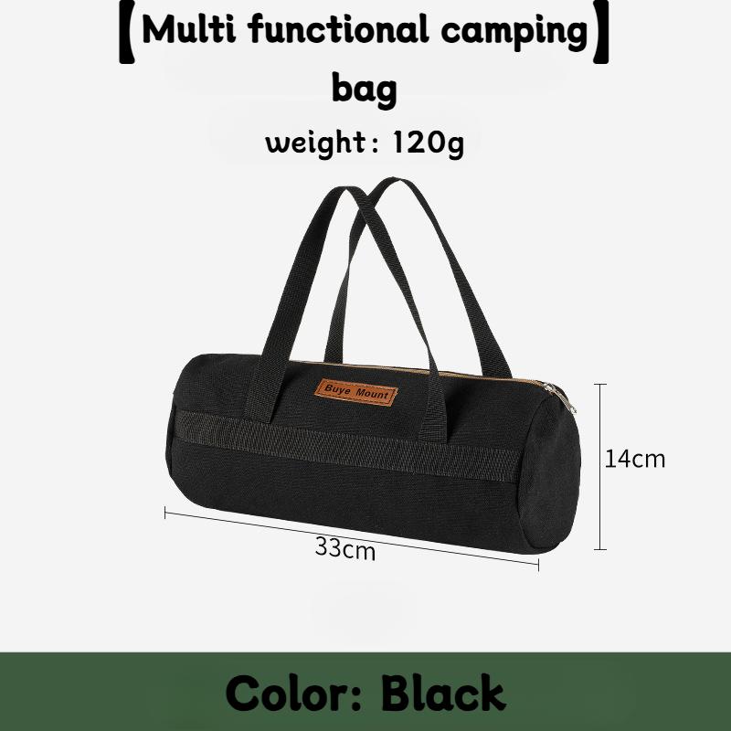 Outdoor Camping Cylindrical Large Capacity Canvas Storage And Organizing Bag Tent Accessories Ground Nail Wind Rope Storage Bag