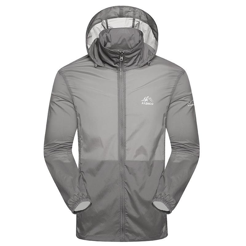 Oblečení na letní sporty Pánské ultratenké prodyšné opalovací krémy Větrovka s kapucí