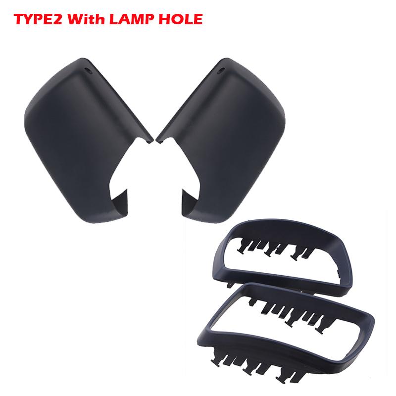 Passend für BMW E53 X5 2000–2006, Seitenspiegelabdeckung mit Rahmen, mattschwarz, Rückspiegelkappen, Autozubehör