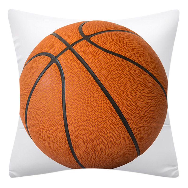 Rugby Football Basketball Printed Pattern Square Polyester Cushion Cover for Home Living Room Sofa Decoration Pillowcase 45x45cm