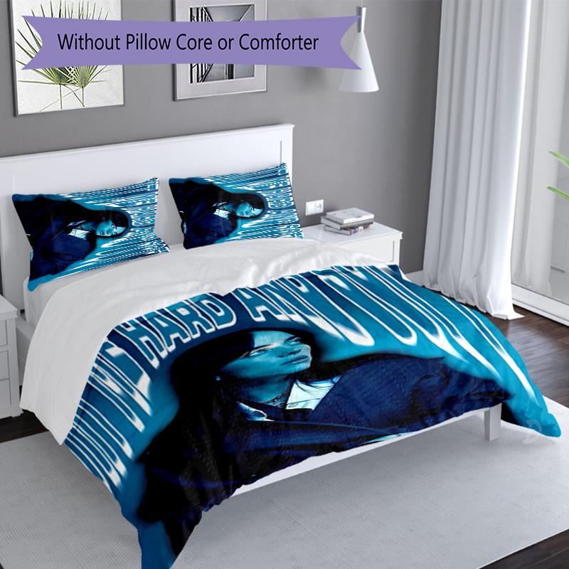 3pcs singer Billie Eilish1 pattern bedding set duvet cover set includes duvet cover &pillowcases, perfect all season bedroom decoration & gift