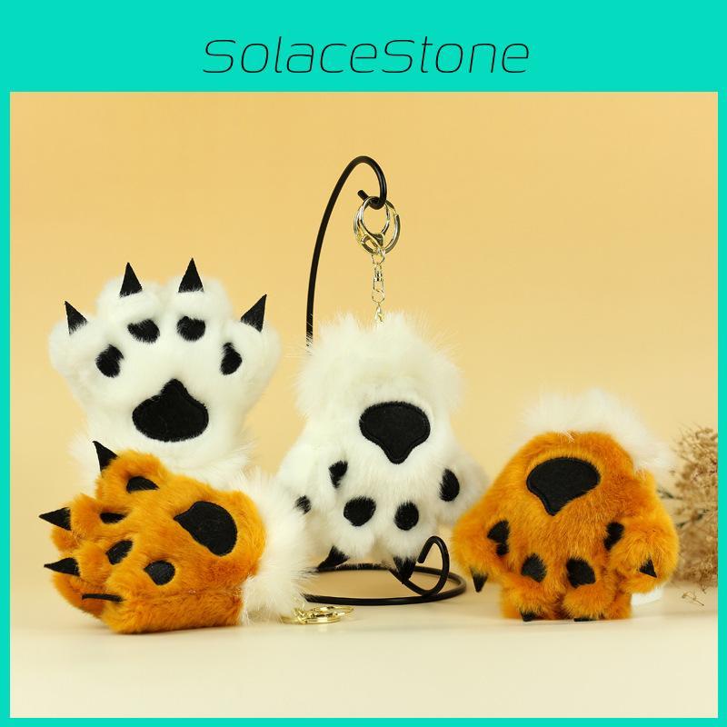 Stuffed Animal Tiger Paw Keychain Unique Kids Collectors Bag Pendant Gift Doll