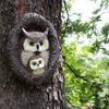 1-PC, 3D Creative 9.5-inch Owl Tree Hanging, Garden Tree Decoration Animal Pendant, Resin Crafts