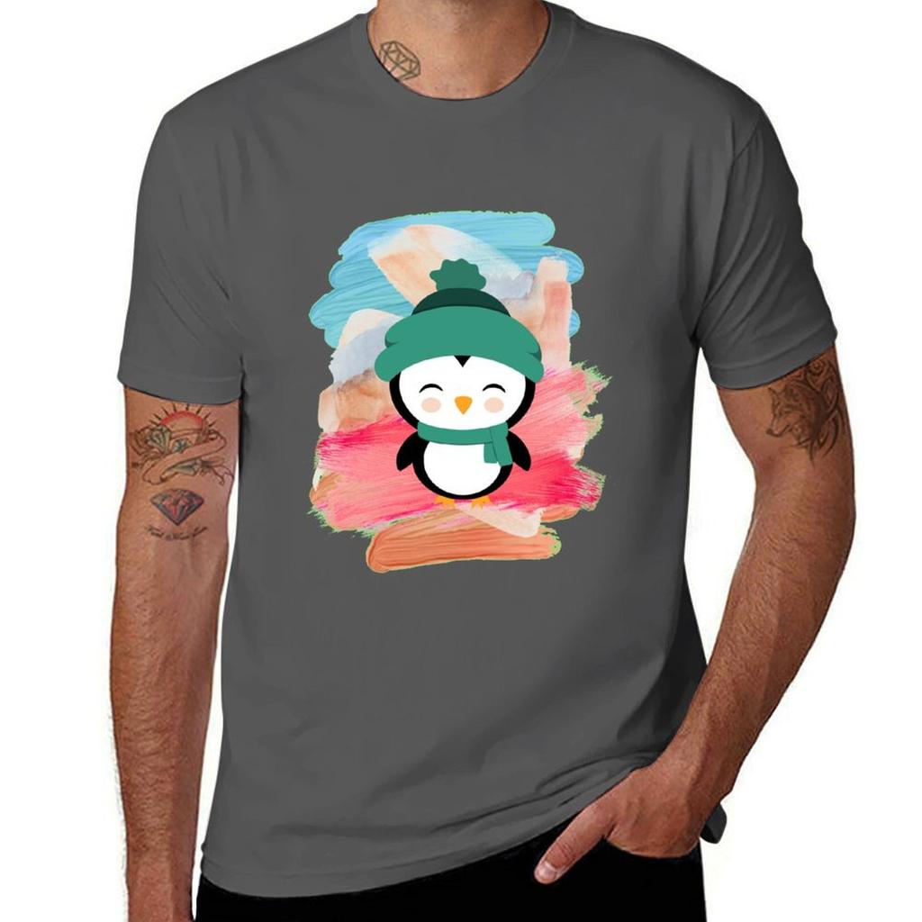 Penguin Club Tshirt Vintage Print Crew Neck Tee