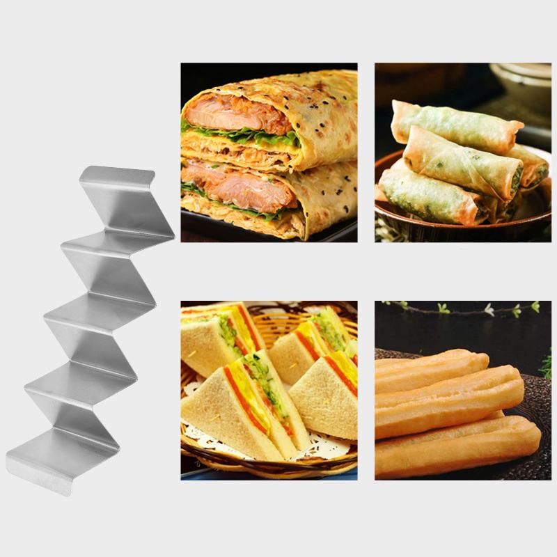 Stainless Steel Taco Holder Stand Mexican Roll Rack Taco Holder Wave Shape Taco Tray Mexican Food Rack Cake Rack Kitchen Gadgets