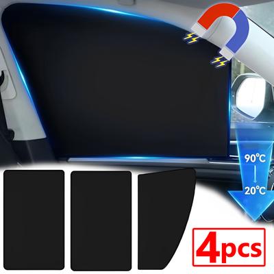 1/4pcs Magnetic Car Curtains Car Sun Shade UV Protection Car Window Sunshade Cover Window Mesh Sun Visor Summer Protection Film