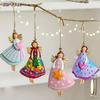 4 Pcs/Set Vintage Angel Hanging Decor Handmade Christmas Ornaments Festive Decor For Xmas Tree Home Office 2026 New Year Gift