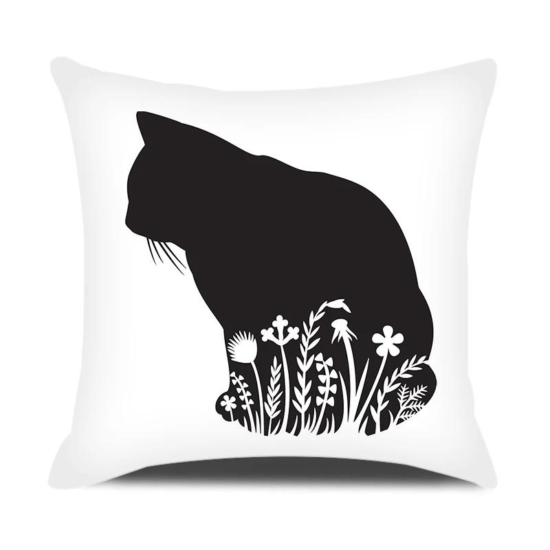 

Square Pillowcase Black and White Cushion Cover Flowers Animals Decorative Throw Pillow Case Home Decor Pillow Cover for Couch 12x12Inch