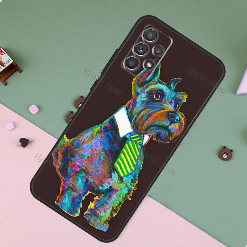 Cartoon schnauzer dog Fundas For Samsung A53 A33 A23 A13 A73 A12 A22 A32 A42 A52 A72 A50 A51 A71 A14 A34 A54 Case