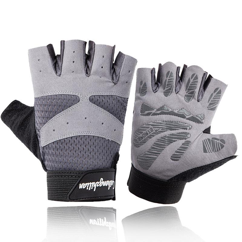

Half finger cycling gloves men s summer thin breathable outdoor wear-resistant leakage finger driving women s sunscreen sports cycling gloves M серый