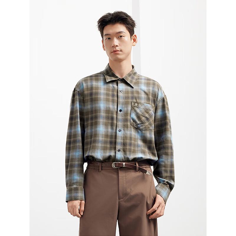 Veste chemise à carreaux manches longues pour homme GXG