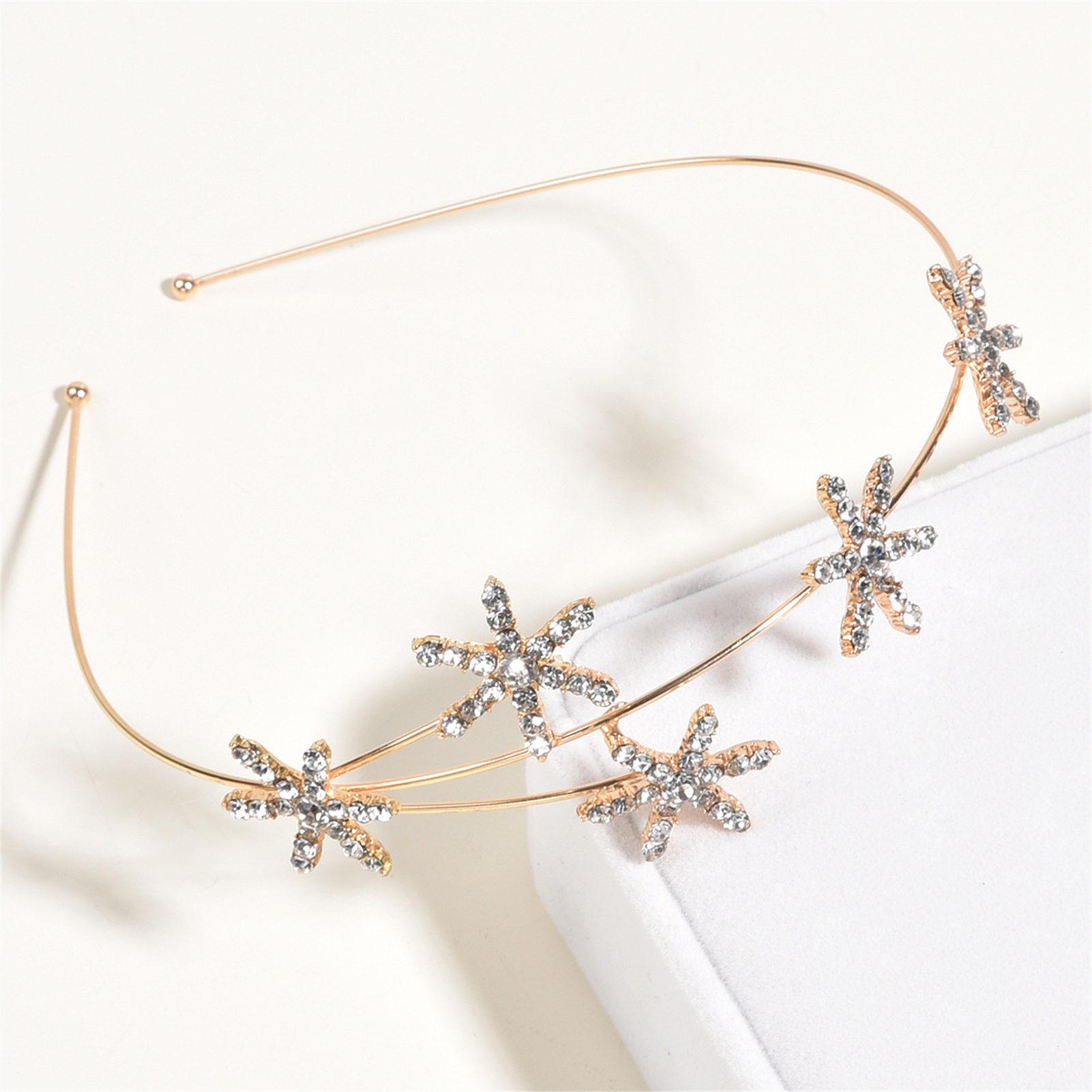 

Свадебная корона, украшения для волос, свадебный головной убор, стразы, звездная корона, двухслойная повязка для волос с кристаллами, свадебный головной убор для невесты, SL