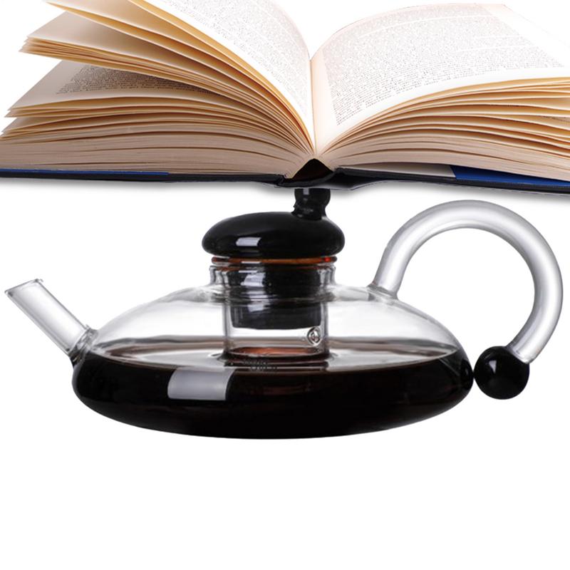 Glass Teapot 600ml/20oz Heat Resistant Glass Coffee Kettle Multifunctional Loose Leaves Tea Maker Practical Beverage Kettle For