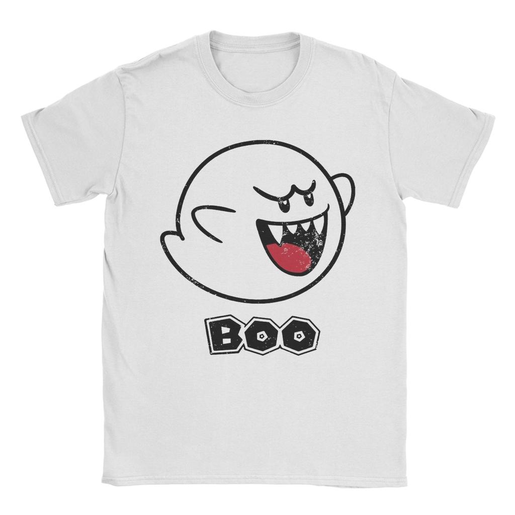 Funny Boo Ghost Marios TShirts Men Round Collar Pure Cotton T Shirt Short Sleeve Tee Shirt Gift Idea Clothes
