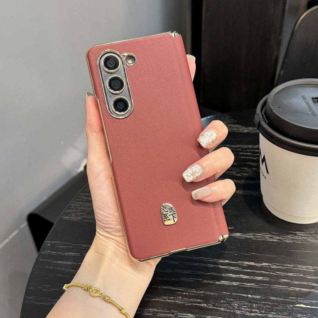 For Samsung Galaxy Z Fold 7 Case Luxury PU Leather Skin plating Protective Back Cover Case For Samsung Z Fold 7 6 5 4 3 Se Shell