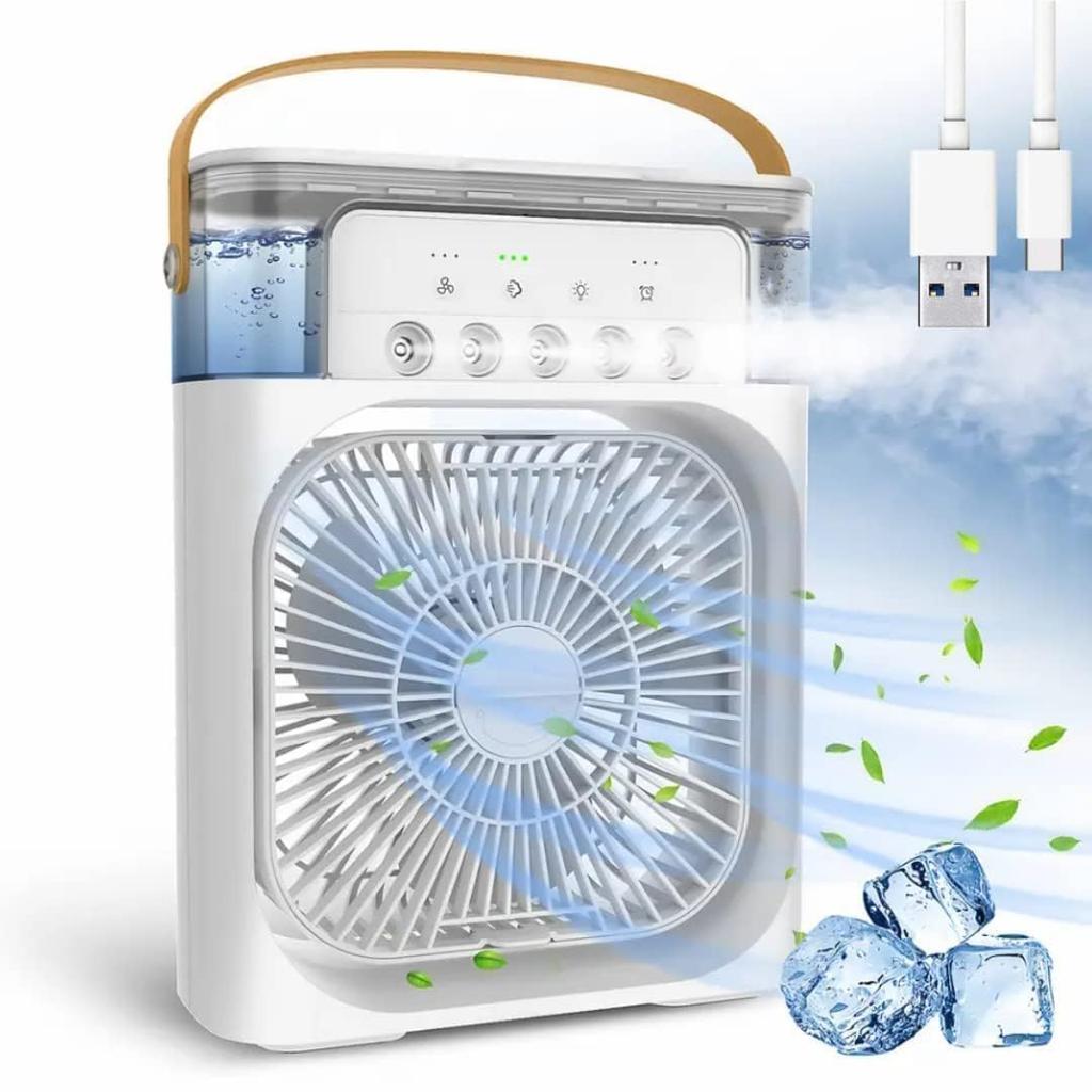 Tragbarer Hydrocooling Luftkühler Ventilator mit Luftbefeuchter 3 Geschwindigkeiten Haushalt Kleine Klimaanlage Schreibtisch Kühlventilator für Büro Reisen