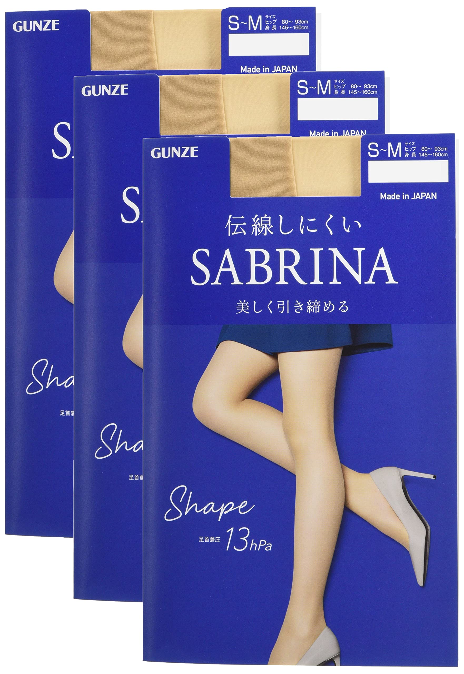 

Gunze Sabrina Панчохи Формувальні Натуральні Розміри SB520 (Набір з 3 пар), Красиво, Підтягує, Стійкий до розривів, Жіночий, Бежевий, M-L,