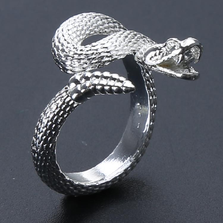 Gothic Rattlesnake Wrap Ring Serpent Adjustable Ring Unisex Birthday Jewelry