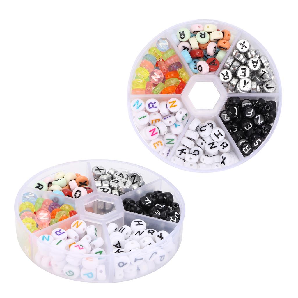 240Pcs Letter Beads Acrylic Alphabet Number DIY Bracelet Necklace Jewelry Accessory Materials