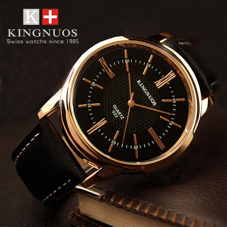 KINGNUOS Fashion Rose Gold Roman Numerals Belt Watch Men's Belt Watch