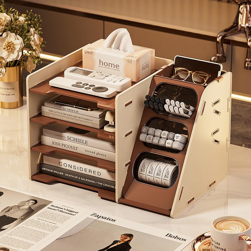 Desktop Storage Box, Office Desk File and Stationery Storage Rack, Cosmetics and Skincare Products Storage Cabinet