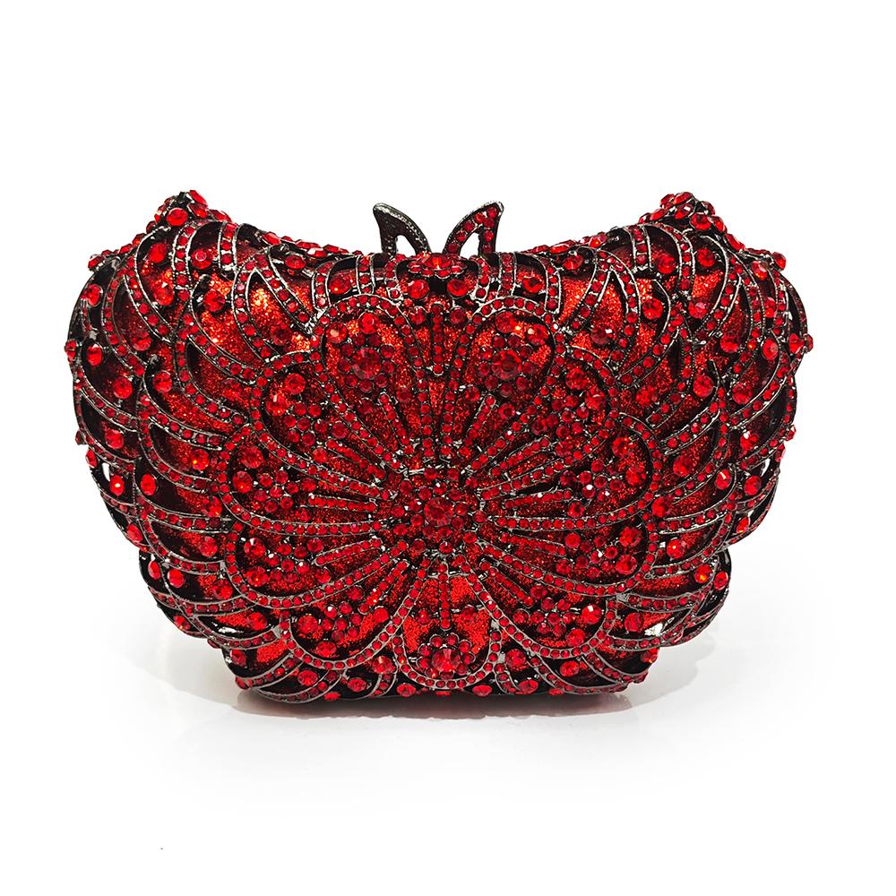 AB Women Evening Purses Gold Metal Luxury Lady Diamond Handbags Pouch Cocktail Clutches Dinner Prom Crystal Clutch Rhinestone