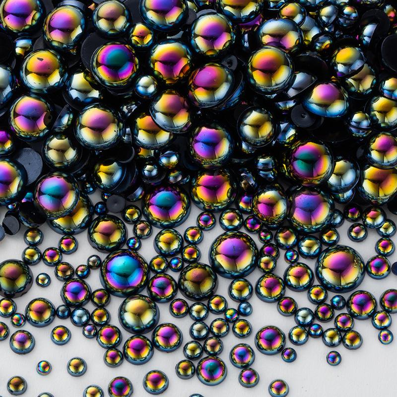 3-10Mm Perle Semi-Rotunde Mixte 5400 Buc Pungă Abs Evidențiere Perlă Plată Bricolaj Accesorii Îmbrăcăminte