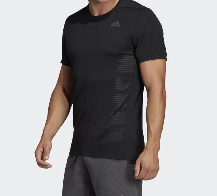 Adidas T Shirts Men's Black Crew Neck Moderate Straight Fit DQ1846