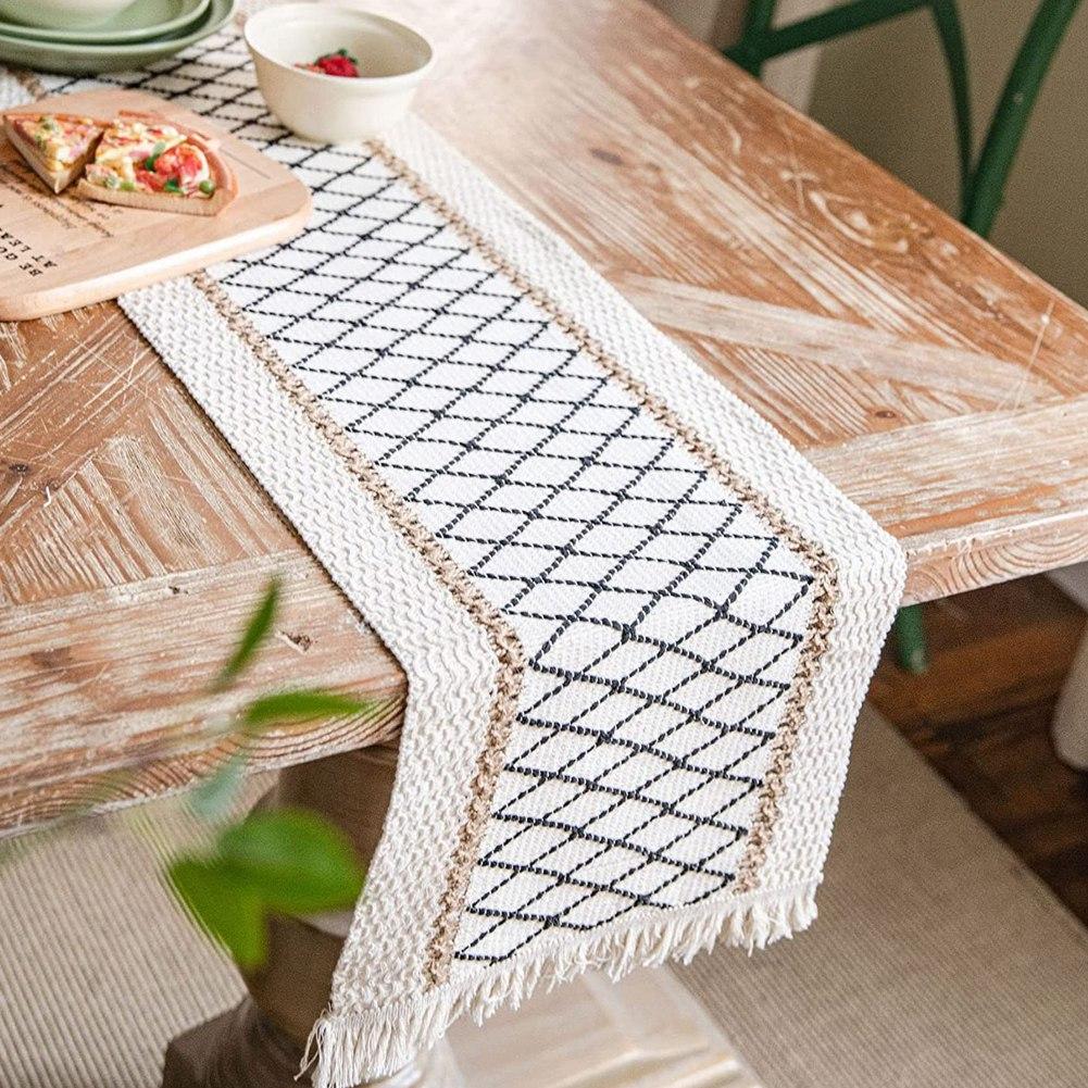 

Good-Bohemian Dining Table Runner - Jute Burlap Natural Table Runner 72 Inches Long, Farmhouse Style Braided Table Runner
