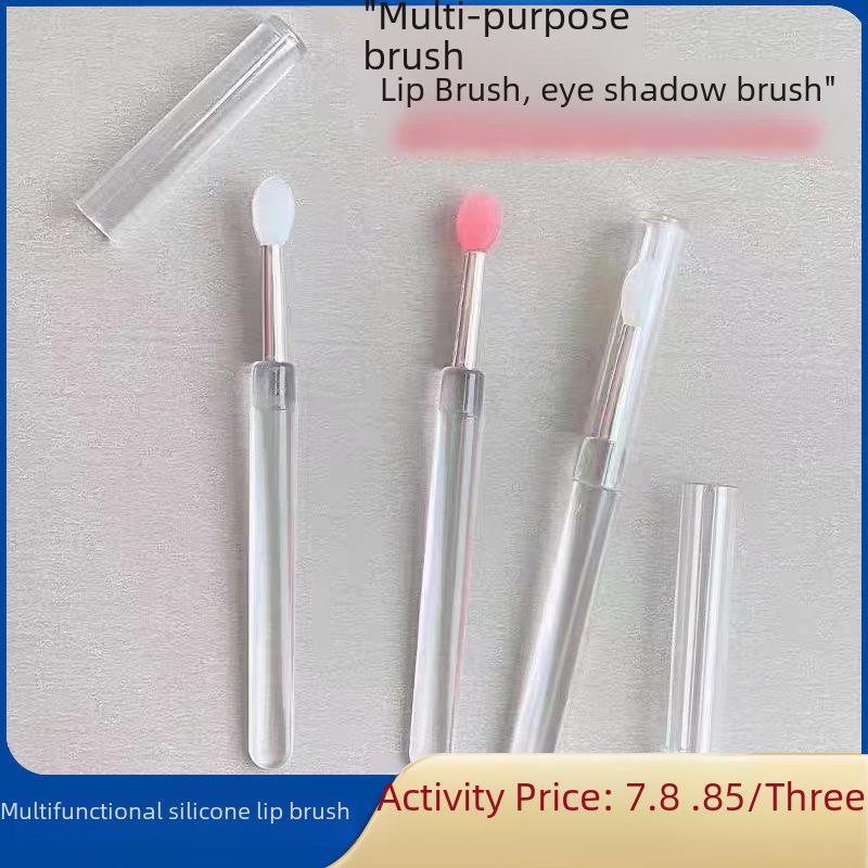 Nierle Silicone Lip Brush: Portable, Dustproof with Cover for Lipstick, Lip Mask, Lip Balm & Sequin Eye Shadow.