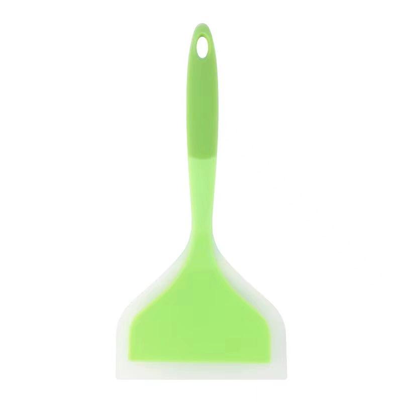 

Silicone spatula non-stick pan, iron, barbecue steak, wide-mouth pizza frying and barbecue cooking spatula, hand pancake tool, 2 pieces зелёный