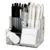 Clear Acrylic Pencil Holder 4 Compartments Makeup Organizer Pencil Cup Clear Acrylic Pen Container Stationery Organizer Pencil