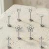18G Stainless Steel Threadless Flat Back Stud Earrings Hypoallergenic CZ Cartilage Labret Piercing Jewelry for Women