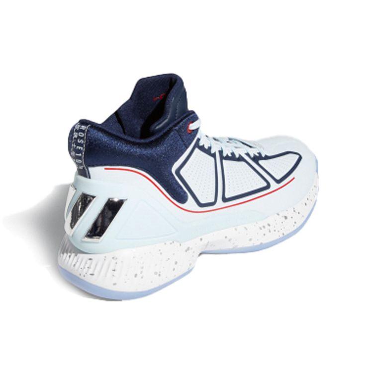 Adidas D Rose 10 Comfortable Versatile Shock Absorption Non-Slip Wear-Resistant Mid-Top Basketball Shoes Men Sneakers Sky-Blue EH2130