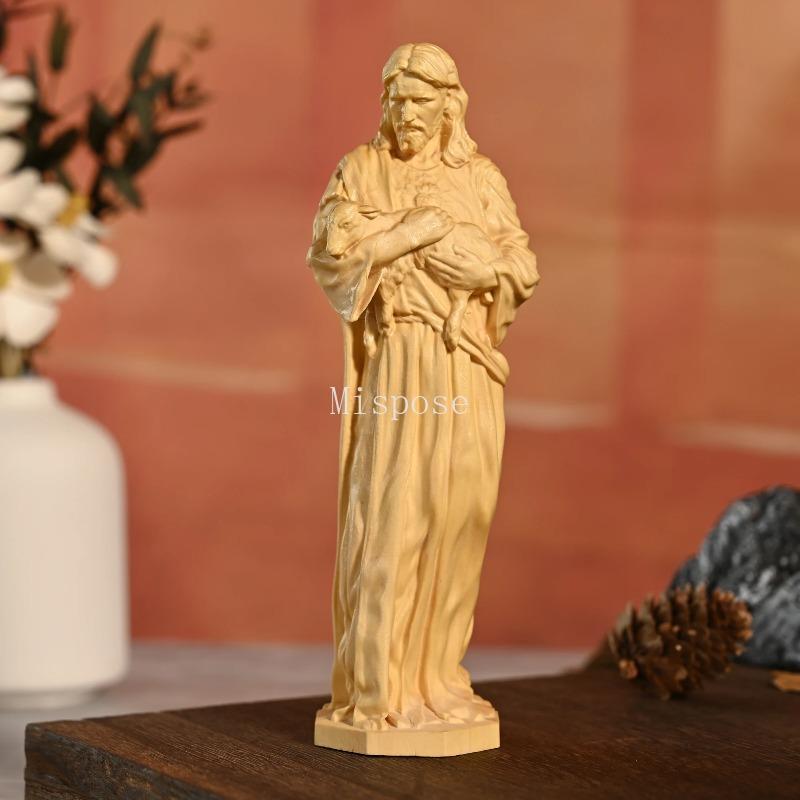 Vintage Wood Carving Creative Jesus Statue Home Living Decoration Gift